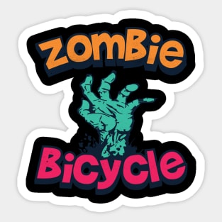 Zombie driving bicycle Sticker